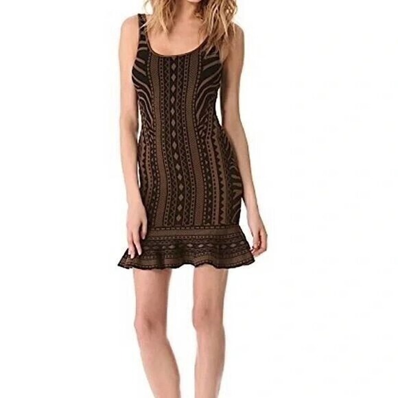 Torn by Ronny Kobo Dresses & Skirts - Torn by Ronny Kobo Michaela Tribal Sleeveless Mini Dress Women's Brown Black XS
